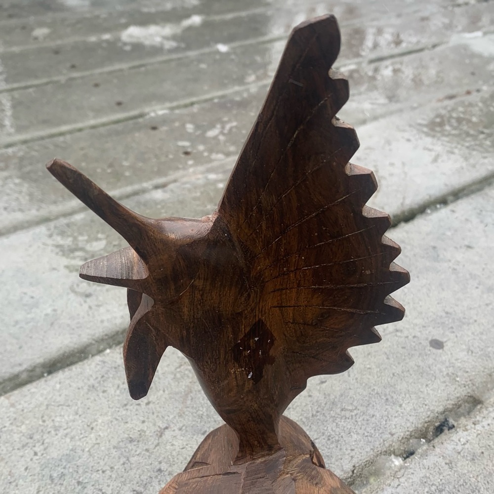 Vintage MCM Hand Carved Wooden Swordfish Figurine - Picture 2 of 2